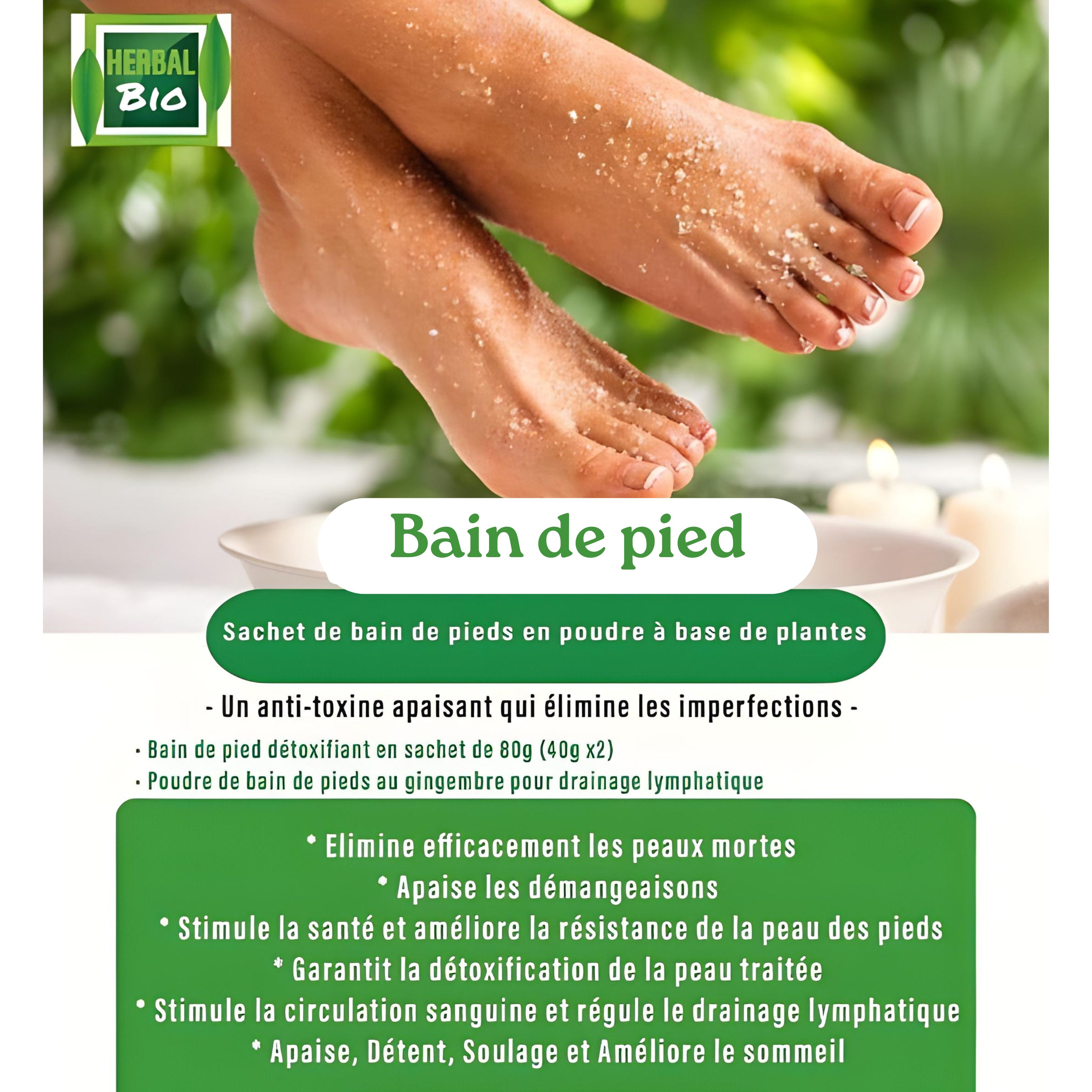 Pack complet HERBAL BIO : 1 Bain de corps +1 Bain de pied + 2 Spray intime